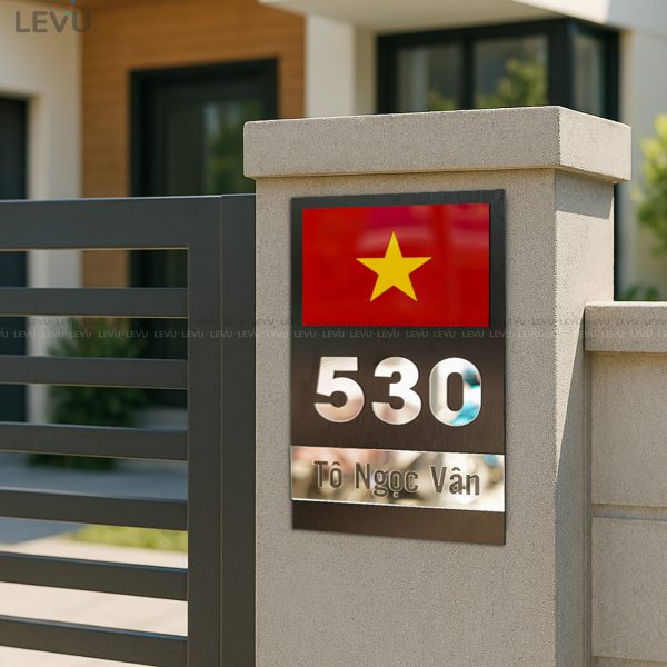 Bảng số nhà alu chữ nổi mica gương mẫu ALSN01 - Hình ảnh 10
