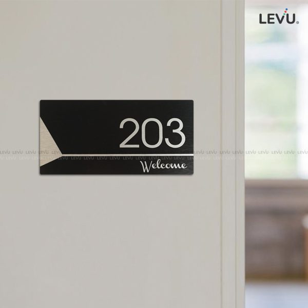 Bảng số phòng khách sạn alu đen dán tường LEVU ALD-BG57 - Hình ảnh 7