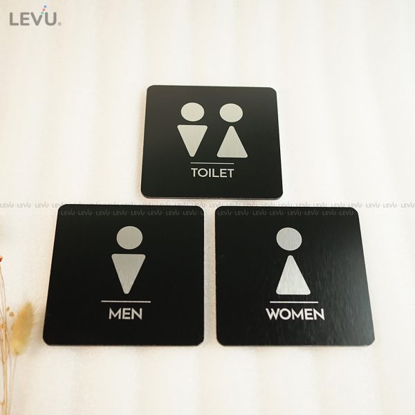 Bảng toilet men - women alu đen cao cấp LEVU ALD-BG54 - Hình ảnh 2