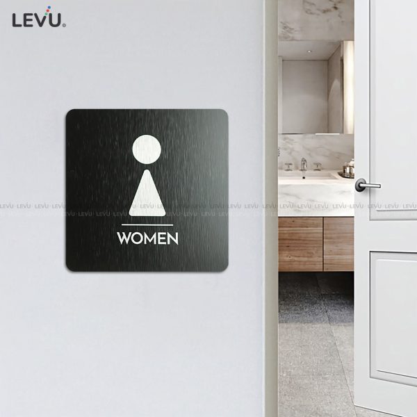 Bảng toilet men - women alu đen cao cấp LEVU ALD-BG54 - Hình ảnh 6