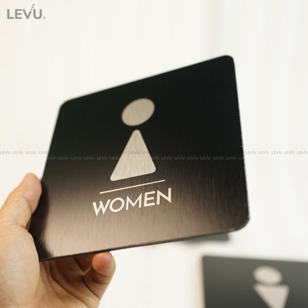 Bảng toilet men - women alu đen cao cấp LEVU ALD-BG54 - Hình ảnh 3