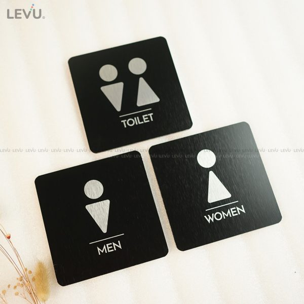 Bảng toilet men - women alu đen cao cấp LEVU ALD-BG54 - Hình ảnh 4