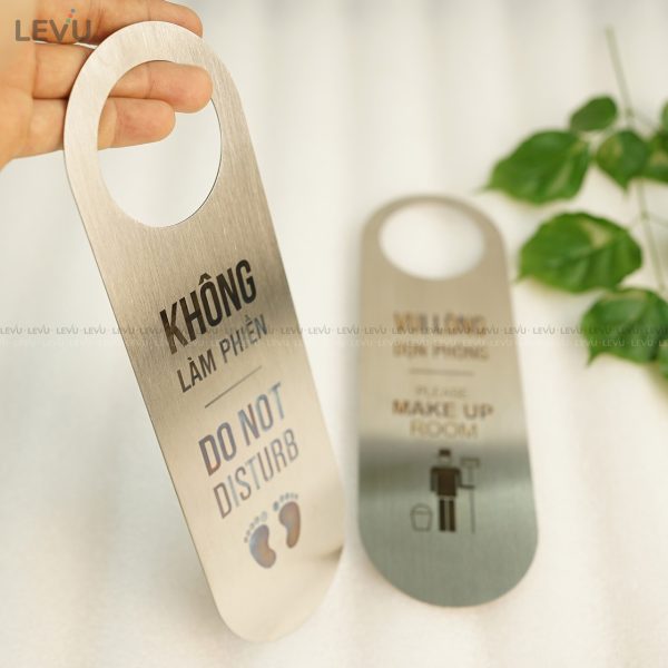 Bảng treo cửa phòng khách sạn inox khắc laser 2 mặt cao cấp INLV01 - Hình ảnh 6