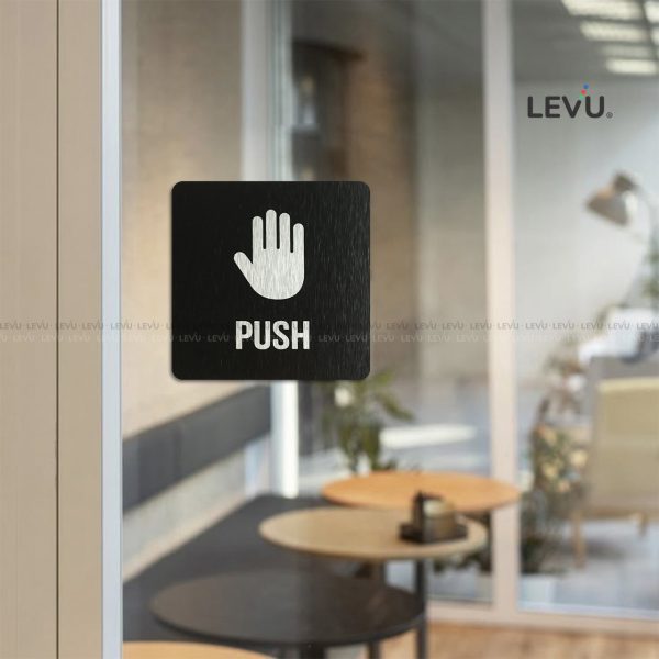 Bộ bảng Pull Push alu đen cao cấp dán cửa LEVU ALD-BG55 - Hình ảnh 4