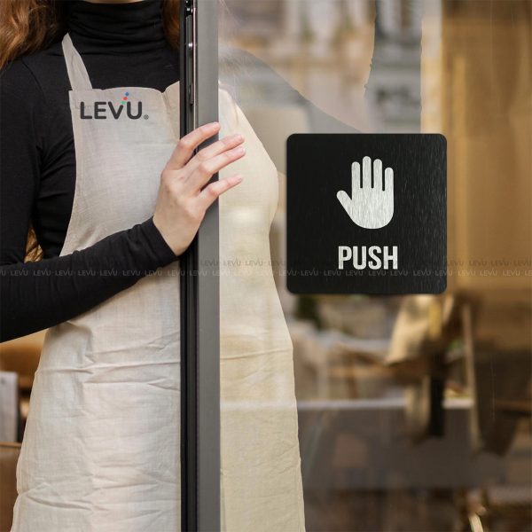 Bộ bảng Pull Push alu đen cao cấp dán cửa LEVU ALD-BG55 - Hình ảnh 6