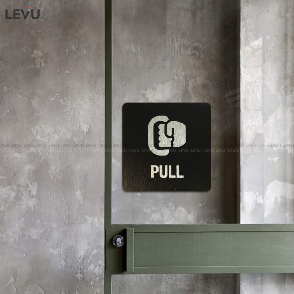 Bộ bảng Pull Push alu đen cao cấp dán cửa LEVU ALD-BG55 - Hình ảnh 3