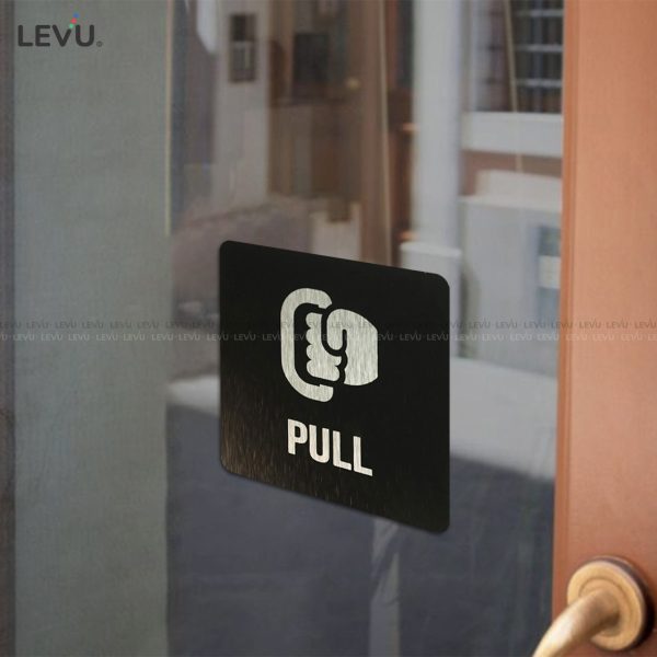 Bộ bảng Pull Push alu đen cao cấp dán cửa LEVU ALD-BG55 - Hình ảnh 5