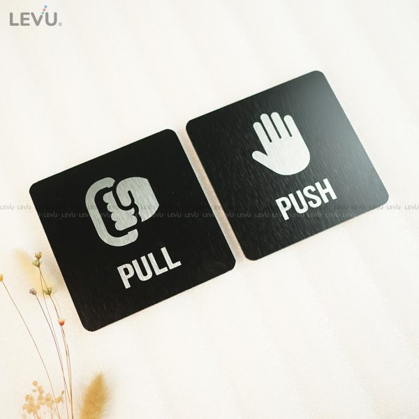 Bộ bảng Pull Push alu đen cao cấp dán cửa LEVU ALD-BG55 - Hình ảnh 2