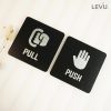 Bộ bảng Pull Push alu đen cao cấp dán cửa LEVU ALD-BG55
