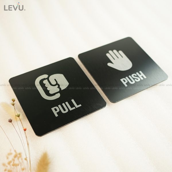 Bộ bảng Pull Push alu đen cao cấp dán cửa LEVU ALD-BG55 - Hình ảnh 9