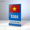 Bảng số nhà alu xanh hình lá cờ mica nổi 3D thiết kế sáng tạo LEVU ALSN10