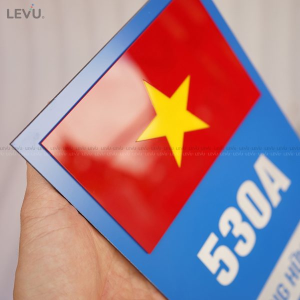 Bảng số nhà alu xanh hình lá cờ mica nổi 3D thiết kế sáng tạo ALSN10 - Hình ảnh 11