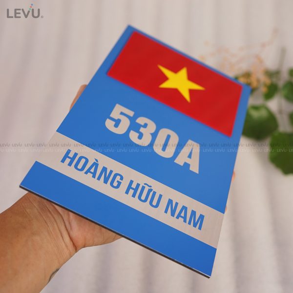 Bảng số nhà alu xanh hình lá cờ mica nổi 3D thiết kế sáng tạo ALSN10 - Hình ảnh 9