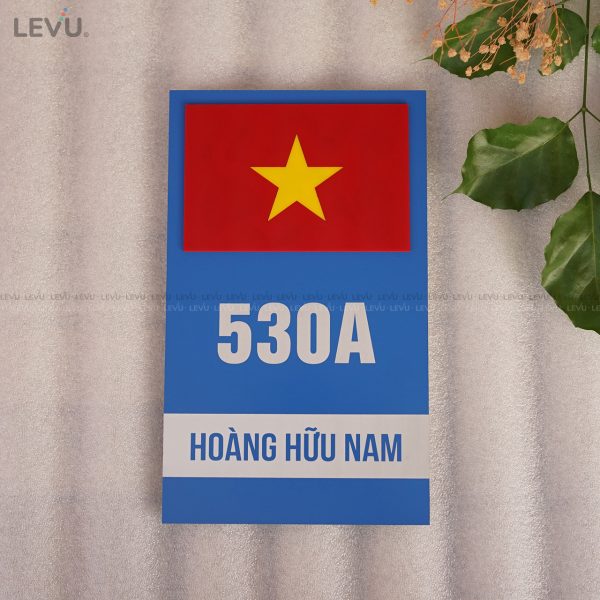 Bảng số nhà alu xanh hình lá cờ mica nổi 3D thiết kế sáng tạo ALSN10 - Hình ảnh 7