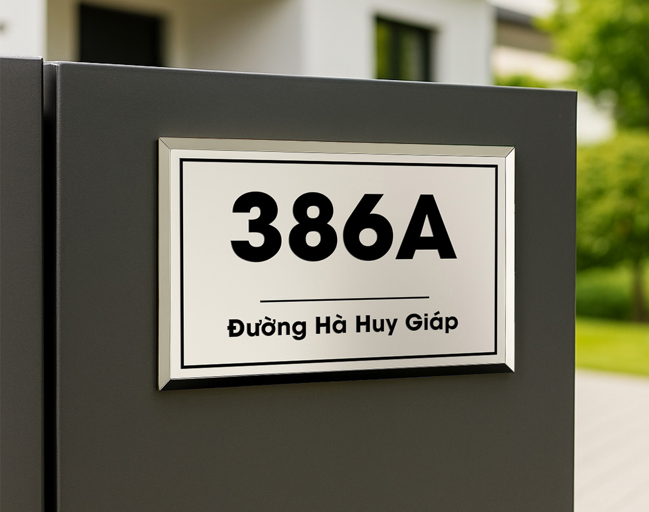 Bảng số nhà inox xước cao cấp mẫu INSN01