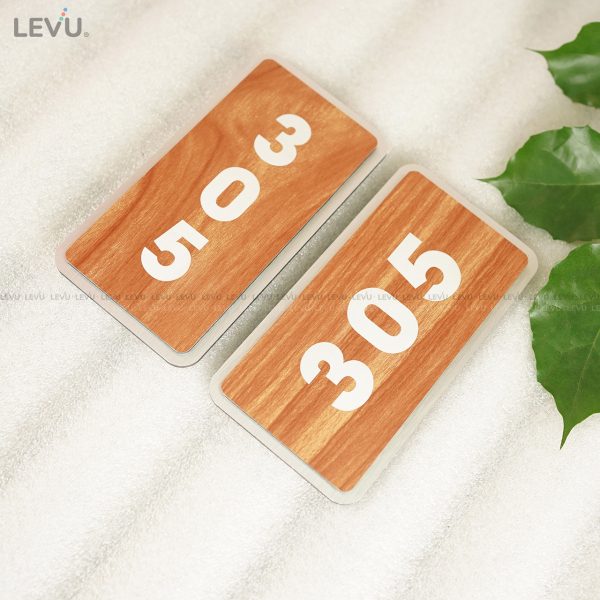 Bảng số phòng đẹp alu bạc xước mặt alu vân gỗ 2 lớp cao cấp BGSP06 - Hình ảnh 5