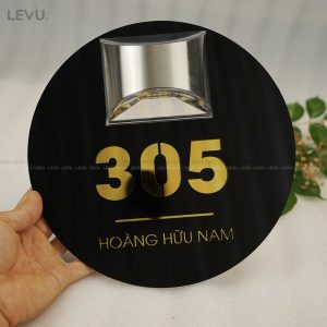Biển số nhà gắn đèn Led hình tròn cao cấp LEDSN04