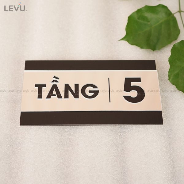 Biển số tầng alu đen chữ mica dán tường chỉ dẫn số tầng LEVU BGST08 - Hình ảnh 8