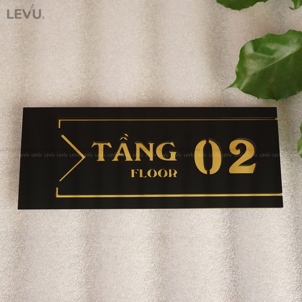 Biển số tầng cao cấp mica gương vàng dán tường trang trí LEVU BGST06 - Hình ảnh 8