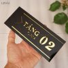 Biển số tầng cao cấp mica gương vàng dán tường trang trí LEVU BGST06