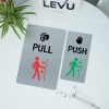 Bảng dán cửa trang trí pull push hướng dẫn mở cửa LEVU BG76 chất liệu nhôm alu in uv