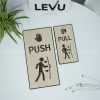 Bảng dán cửa trang trí pull push hướng dẫn mở cửa LEVU BG76