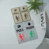 Bảng dán cửa trang trí pull push hướng dẫn mở cửa LEVU BG76
