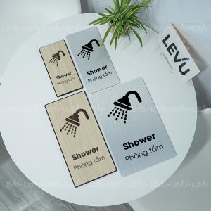 Bảng hiệu trang trí cửa phòng tắm shower LEVU BG79
