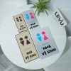 Bảng hiệu trang trí dán cửa nhà vệ sinh nam nữ LEVU BG77