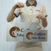 Bảng hiệu treo trang trí quán coffee take alway LEVU BG74 chất liệu nhôm alu in uv