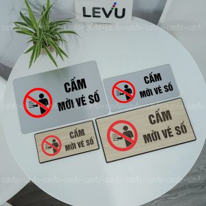 Biển báo cấm mời vé số tráng trí nhà hàng quán ăn LEVU BG86