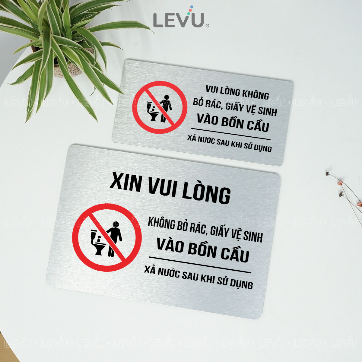 bien bao vui long khong bo rac vao bon cau decor toilet levu bg84 1 Biển báo vui lòng không bỏ rác vào bồn cầu decor toilet LEVU BG84 - Ảnh 5
