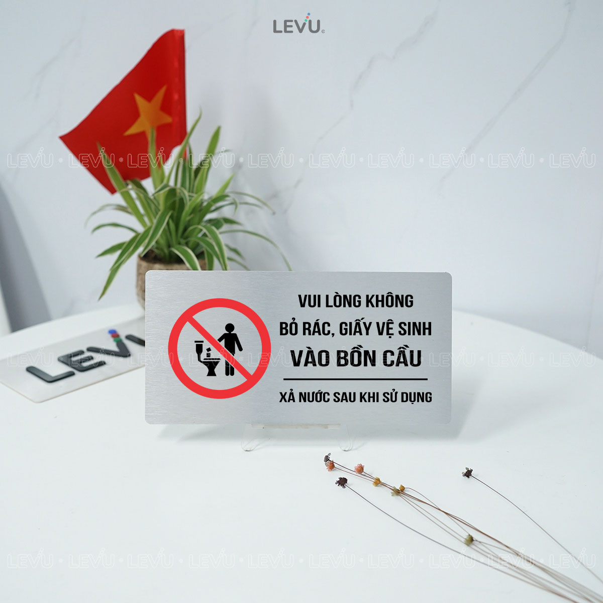 bien bao vui long khong bo rac vao bon cau decor toilet levu bg84 5 Biển báo vui lòng không bỏ rác vào bồn cầu decor toilet LEVU BG84 - Ảnh 11