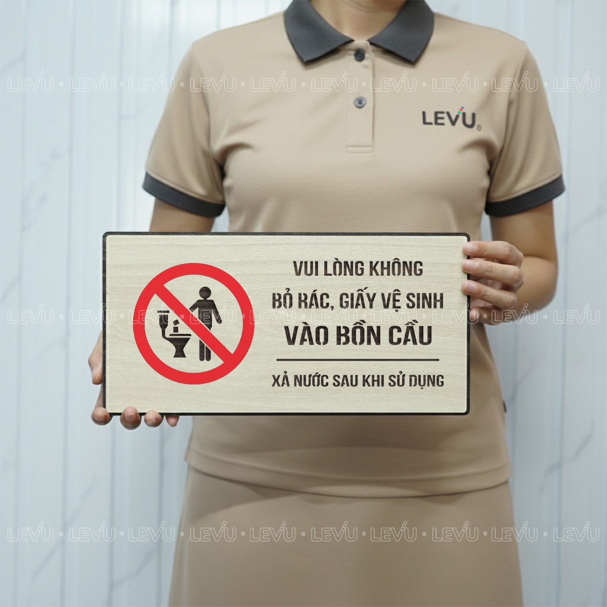 bien bao vui long khong bo rac vao bon cau decor toilet levu bg84 6 Biển Báo Vui Lòng Không Bỏ Rác Vào Bồn Cầu LEVU BG84 - Lịch Sự & Thẩm Mỹ