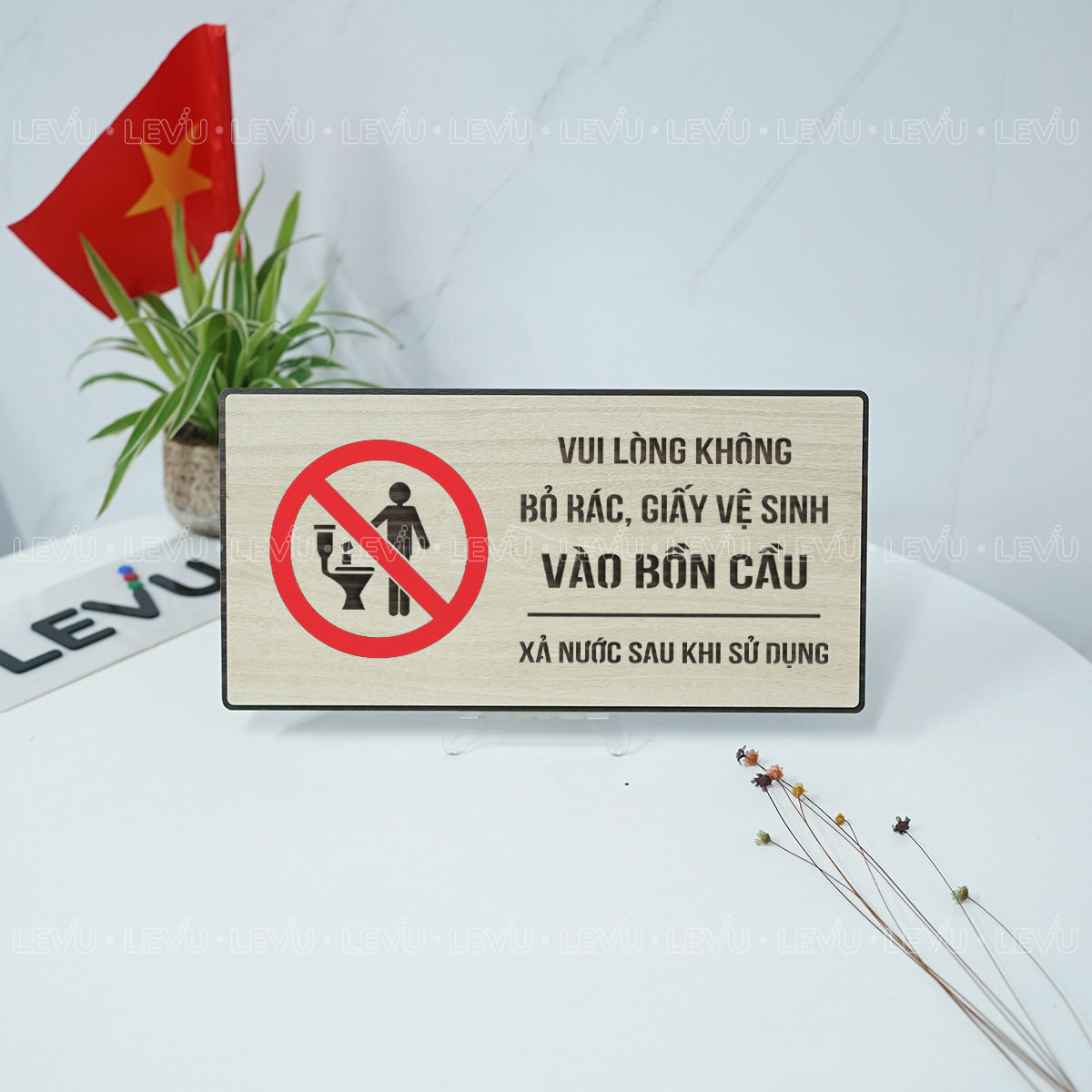 bien bao vui long khong bo rac vao bon cau decor toilet levu bg84 9 Biển báo vui lòng không bỏ rác vào bồn cầu decor toilet LEVU BG84 - Ảnh 10