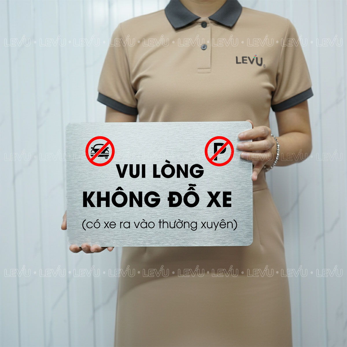 bien bao vui long khong do xe bang hieu khu vuc cam dau xe levu bg83 2 Biển báo vui lòng không đỗ xe, bảng hiệu khu vực cấm đậu xe LEVU BG83 chất liệu nhôm alu in uv