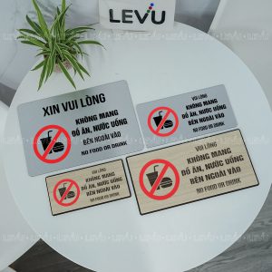 Biển báo vui lòng không mang đồ ăn bên ngoài vào LEVU BG87
