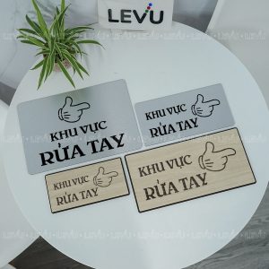 Biển chỉ dẫn khu vực rửa tay dán tường trang trí LEVU BG91