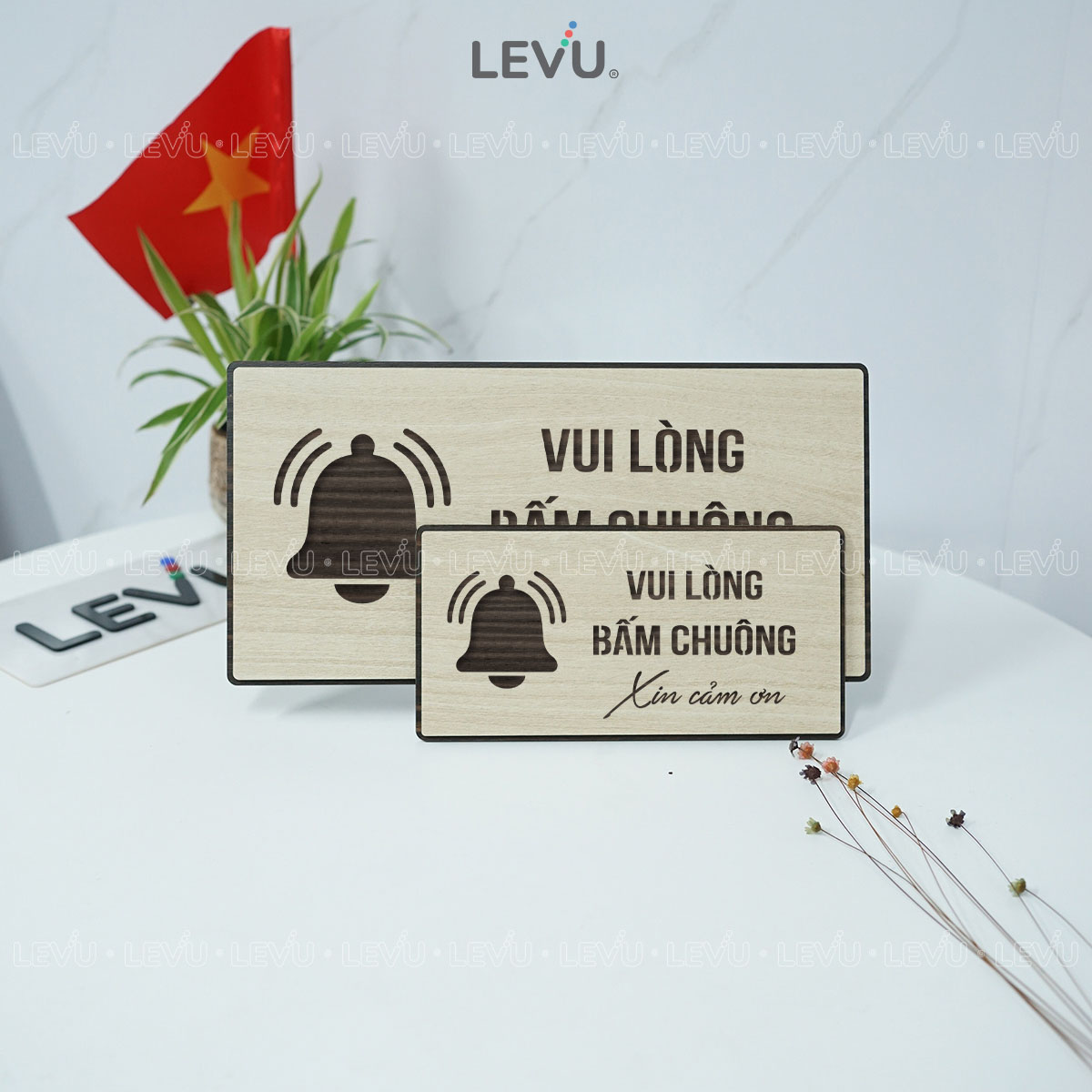 bien chi dan vui long bam chuong trang tri cua levu bg97 10 Biển chỉ dẫn vui lòng bấm chuông LEVU BG97 - trang trí cửa thêm phần lịch sự