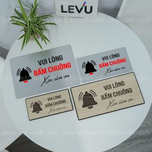 Biển chỉ dẫn vui lòng bấm chuông trang trí cửa LEVU BG97