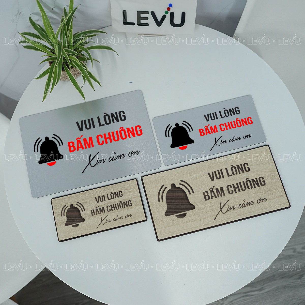 bien chi dan vui long bam chuong trang tri cua levu bg97 6 Biển chỉ dẫn vui lòng bấm chuông trang trí cửa LEVU BG97