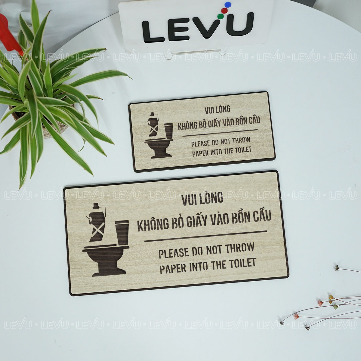 bien nhac nho vui long khong bo giay vao bon cau decor phong ve sinh levu bg95 11 Biển nhắc nhở vui lòng không bỏ giấy vào bồn cầu LEVU BG95 - Ảnh 9