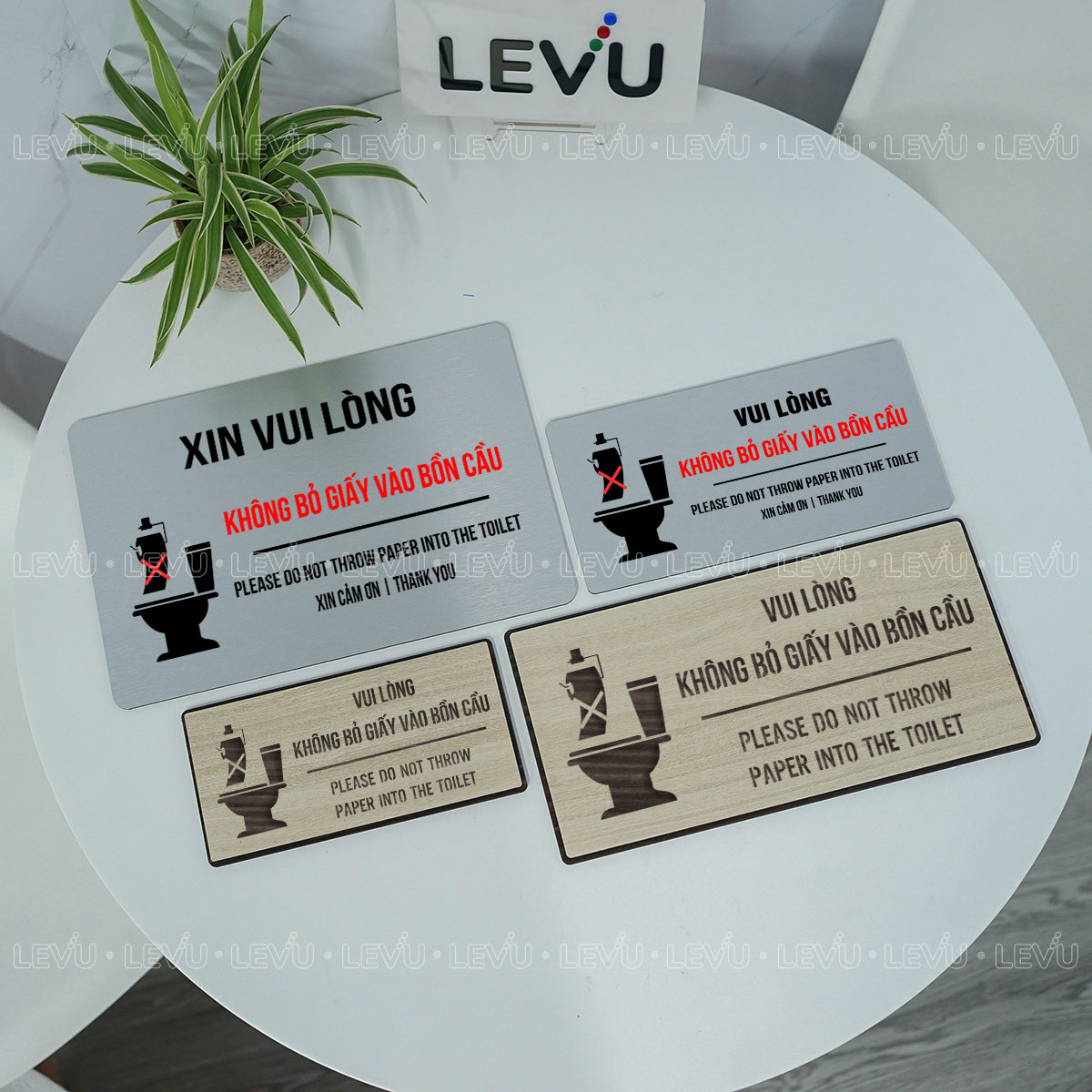 bien nhac nho vui long khong bo giay vao bon cau decor phong ve sinh levu bg95 6 Biển nhắc nhở vui lòng không bỏ giấy vào bồn cầu décor phòng vệ sinh LEVU BG95