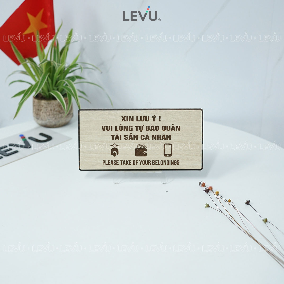 bang canh bao vui long tu bao quan tai san ca nhan levu bg101 12 Bảng cảnh báo vui lòng tự bảo quản tài sản cá nhân LEVU BG101 - Ảnh 7