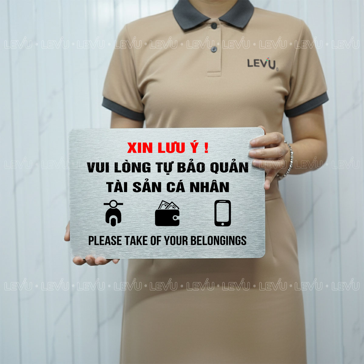 bang canh bao vui long tu bao quan tai san ca nhan levu bg101 2 Bảng cảnh báo vui lòng tự bảo quản tài sản cá nhân LEVU BG101 - Ảnh 5
