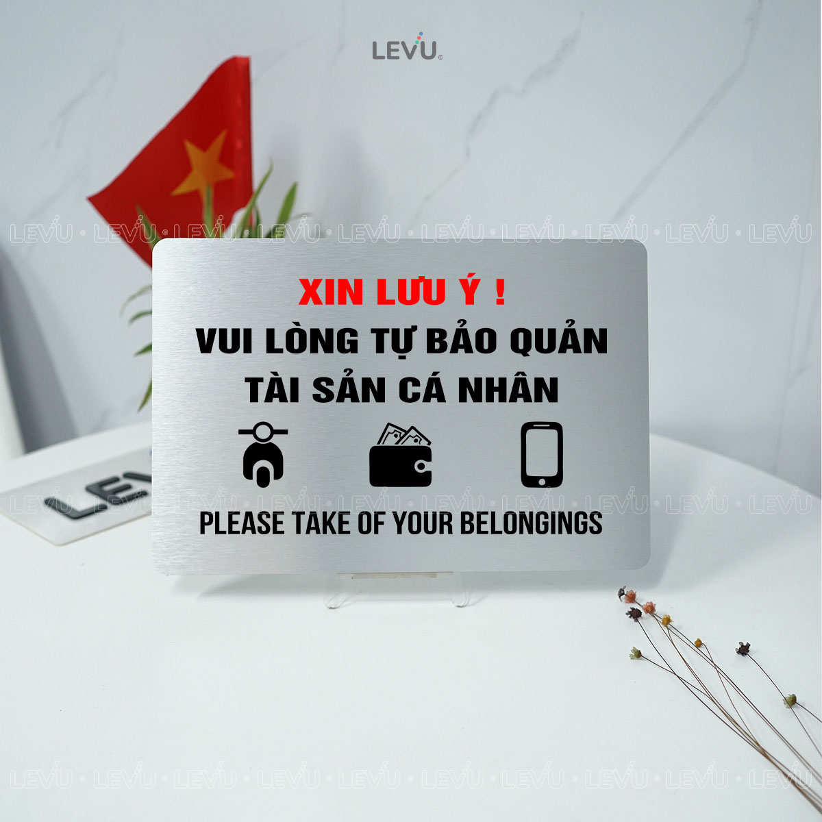bang canh bao vui long tu bao quan tai san ca nhan levu bg101 3 Bảng cảnh báo vui lòng tự bảo quản tài sản cá nhân LEVU BG101 - Ảnh 12