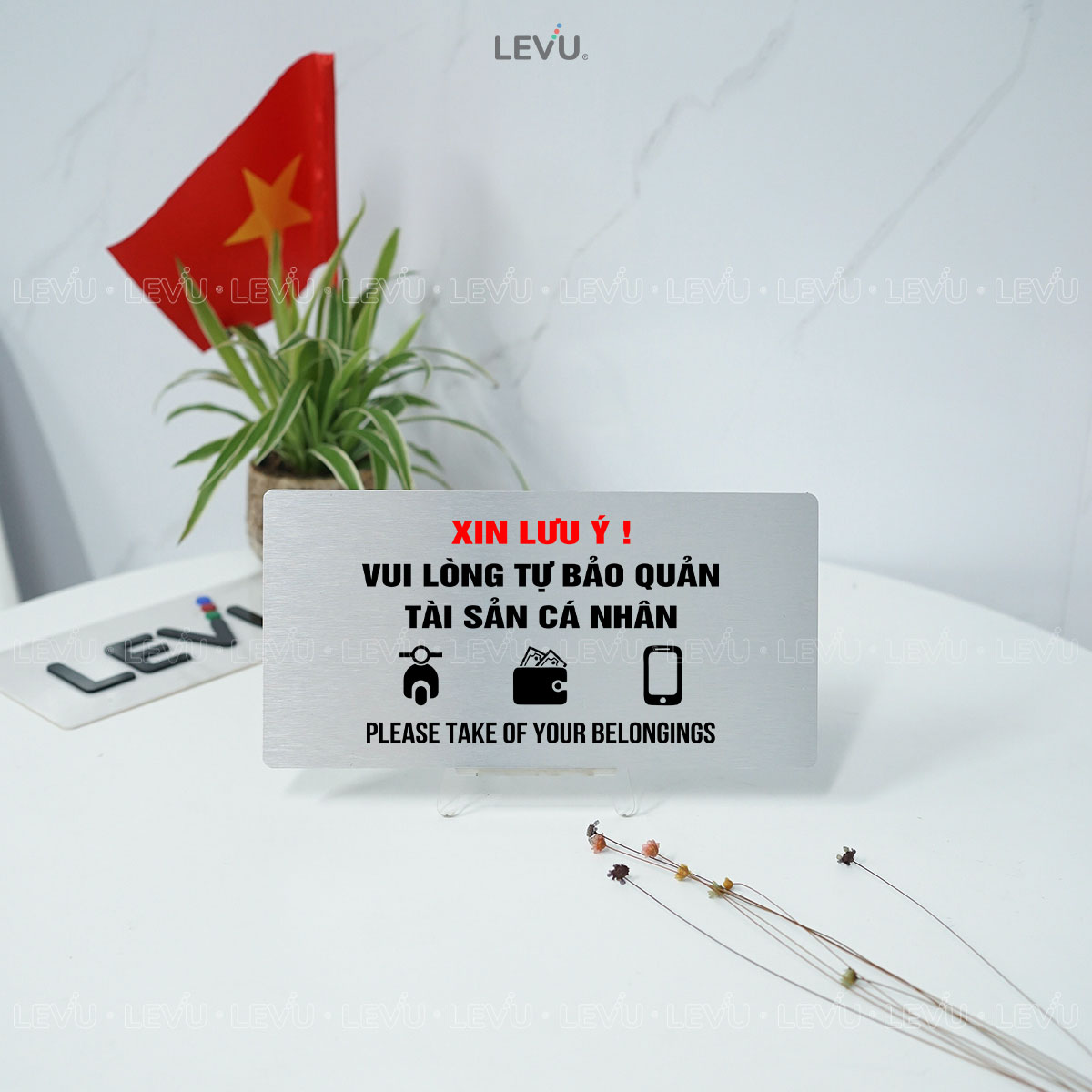 bang canh bao vui long tu bao quan tai san ca nhan levu bg101 5 Bảng cảnh báo vui lòng tự bảo quản tài sản cá nhân LEVU BG101 - Ảnh 11