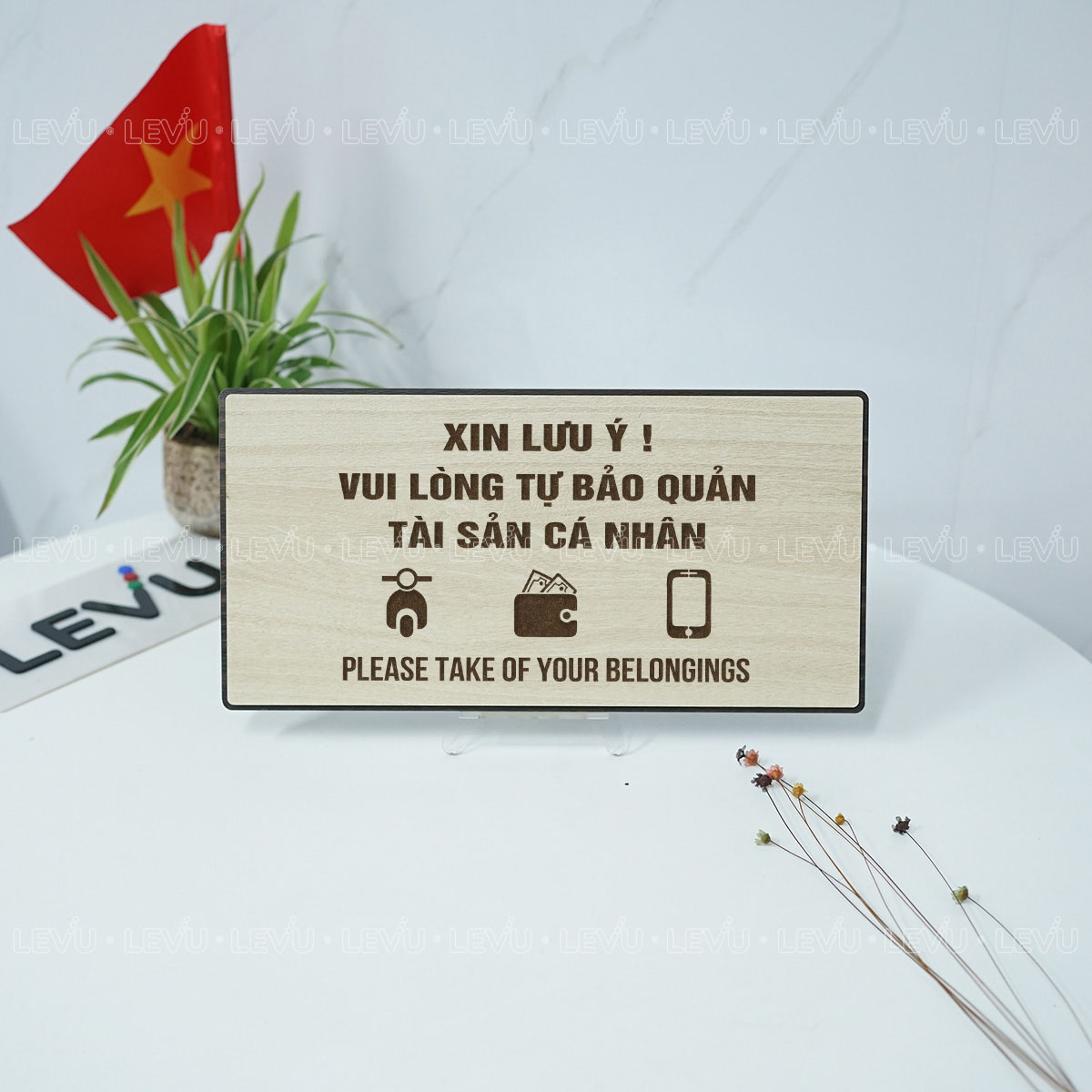 bang canh bao vui long tu bao quan tai san ca nhan levu bg101 8 Bảng cảnh báo vui lòng tự bảo quản tài sản cá nhân LEVU BG101 - Ảnh 10