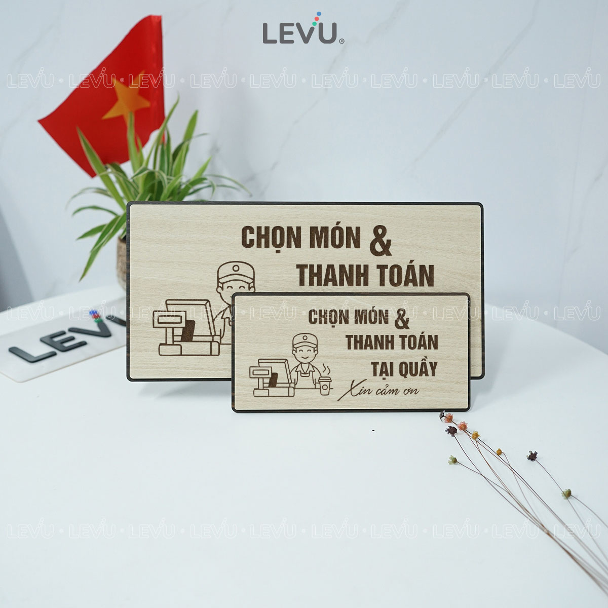 bang chi dan chon mon va thanh toan tai quay trang tri quan levu bg103 10 Bảng chỉ dẫn chọn món và thanh toán tại quầy LEVU BG103 - giải pháp trang trí hữu hiệu