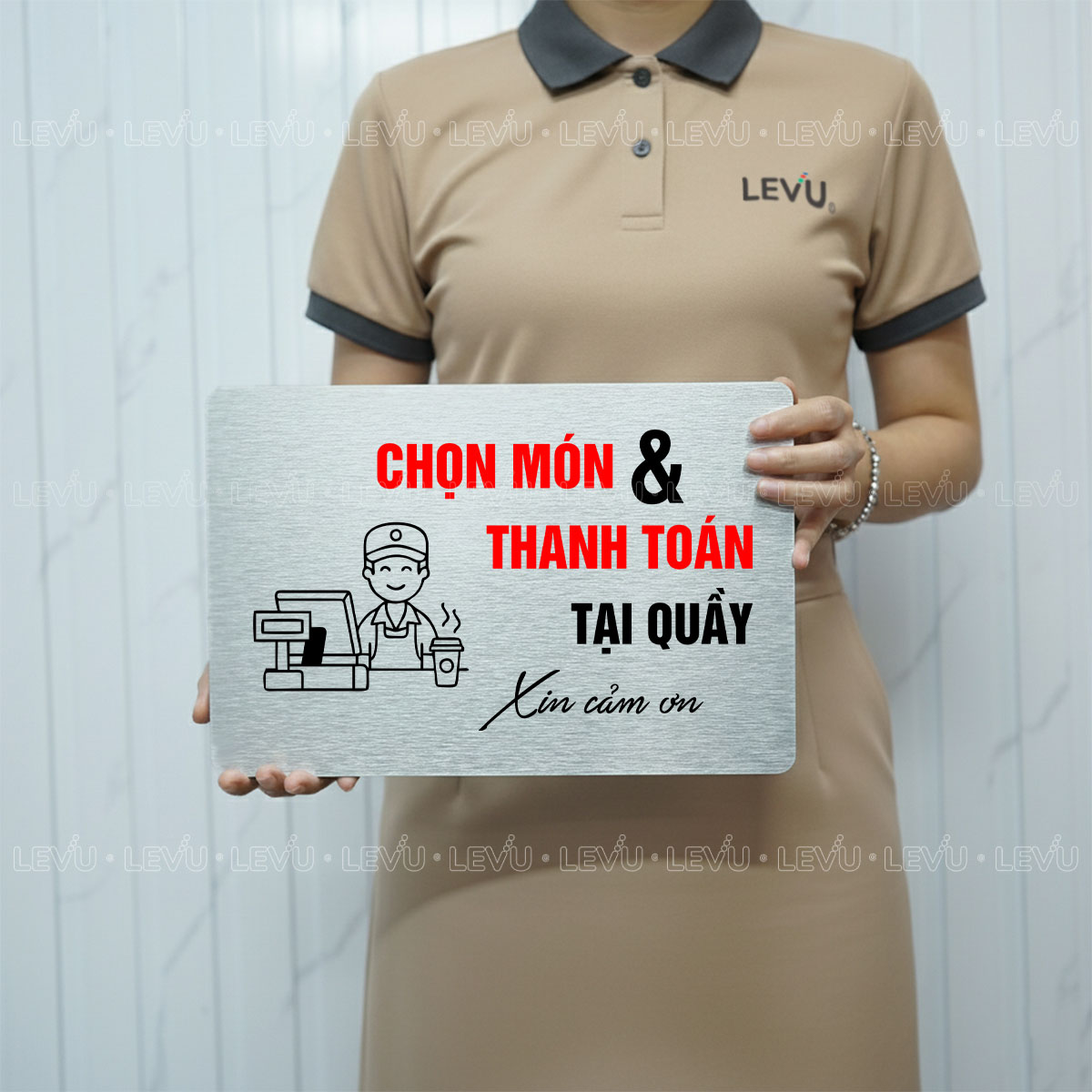 bang chi dan chon mon va thanh toan tai quay trang tri quan levu bg103 2 Bảng chỉ dẫn chọn món và thanh toán tại quầy trang trí quán LEVU BG103